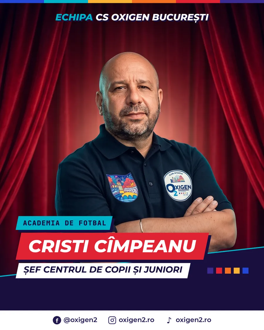 Cristi Cîmpeanu, Șef Centrul de Copii și Juniori, Academia de Fotbal Oxigen