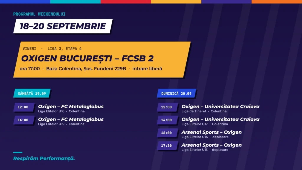 Programul weekendului 18–20 septembrie 2026